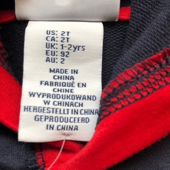 Tommy Bahama Long Sleeve Hoodie T-shirt Blue Red Size 2T - Picture 5 of 8